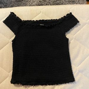 Off the shoulder black crop top